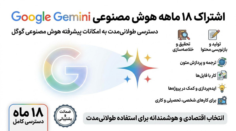 اشتراک پرو هوش مصنوعی جمینای ۱۸ ماهه ریجن هند