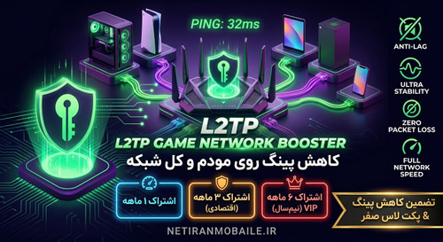 اشتراک کاهش پینگ L2tp برای مودم ۶ ماهه