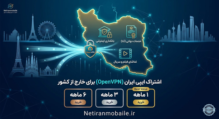 اشتراک ایپی ایران اوپن وی پی ان برای افراد خارج کشور ۱ ماهه