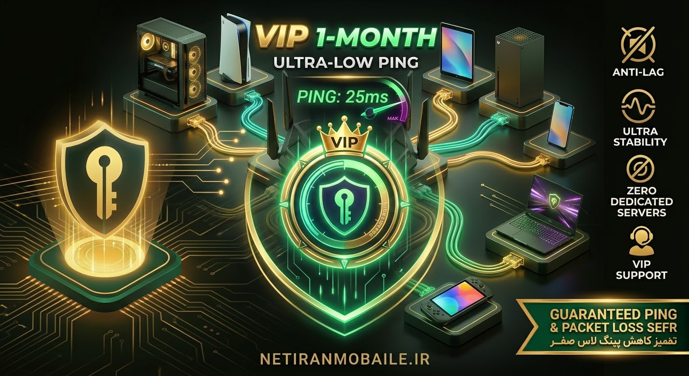 اشتراک کاهش پینگ VIP اوپن وی پی ان ۱ ماهه